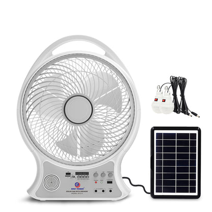 ABANICO RECARGABLE SOLAR CON ALTAVOZ