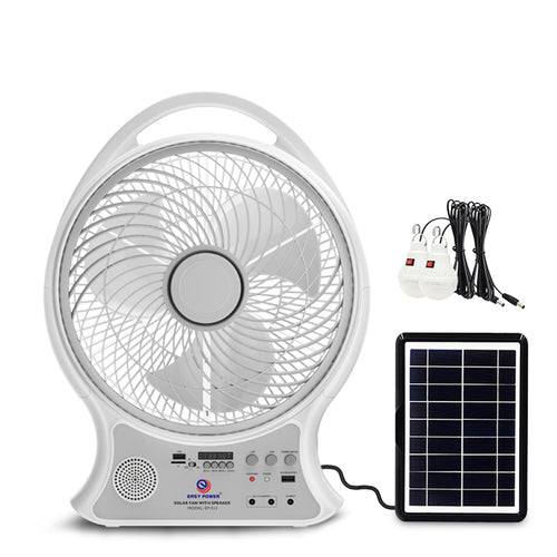 ABANICO RECARGABLE SOLAR CON ALTAVOZ