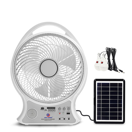 ABANICO RECARGABLE SOLAR CON ALTAVOZ