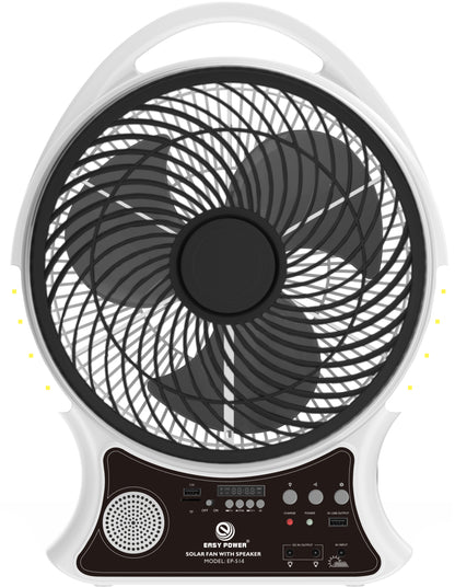 ABANICO RECARGABLE SOLAR CON ALTAVOZ
